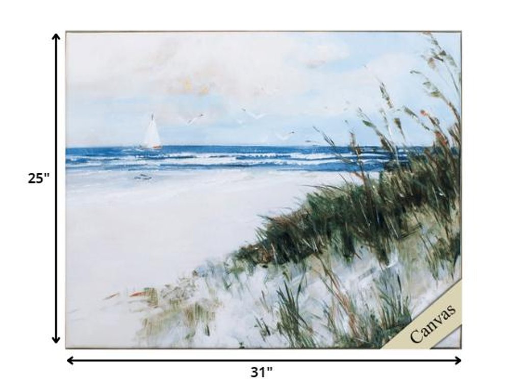 31" X 25" Woodtoned Frame Oak Island Sunrise — view 1