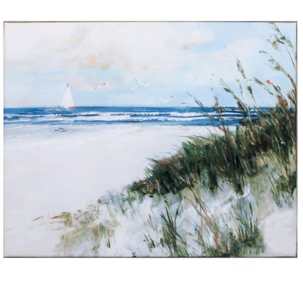31" X 25" Woodtoned Frame Oak Island Sunrise — view 2