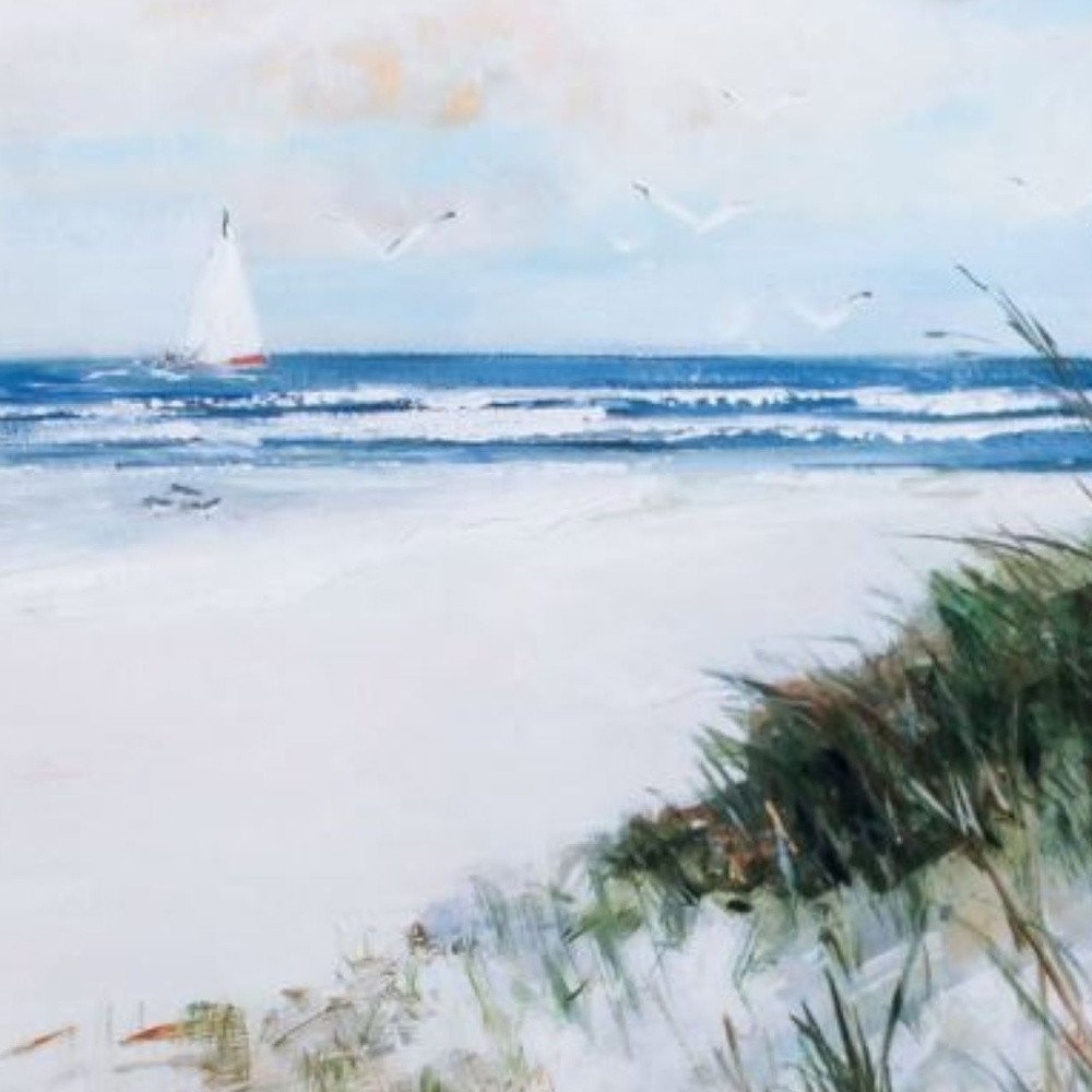 31" X 25" Woodtoned Frame Oak Island Sunrise — view 3