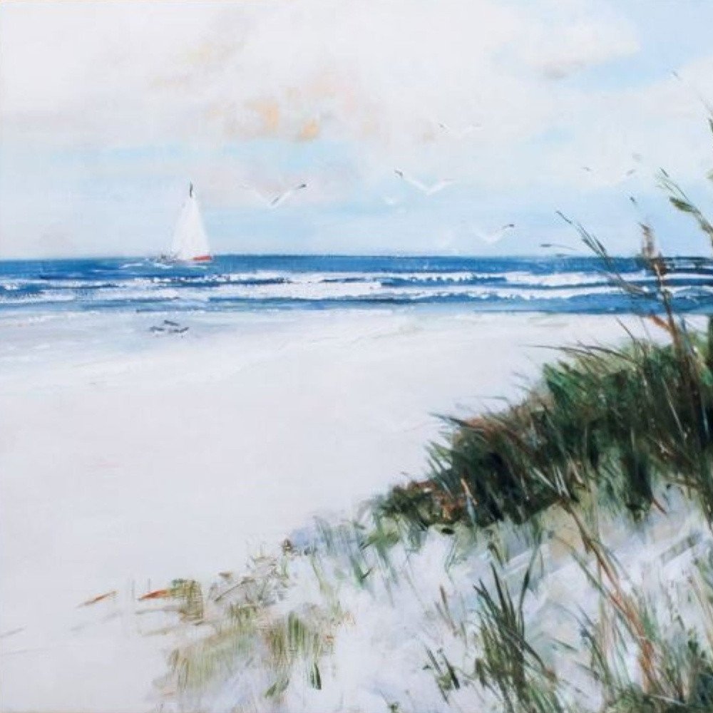 31" X 25" Woodtoned Frame Oak Island Sunrise — view 4