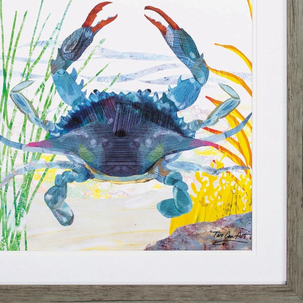 23" X 23" Woodtoned Frame Sea Creature Crab — view 5