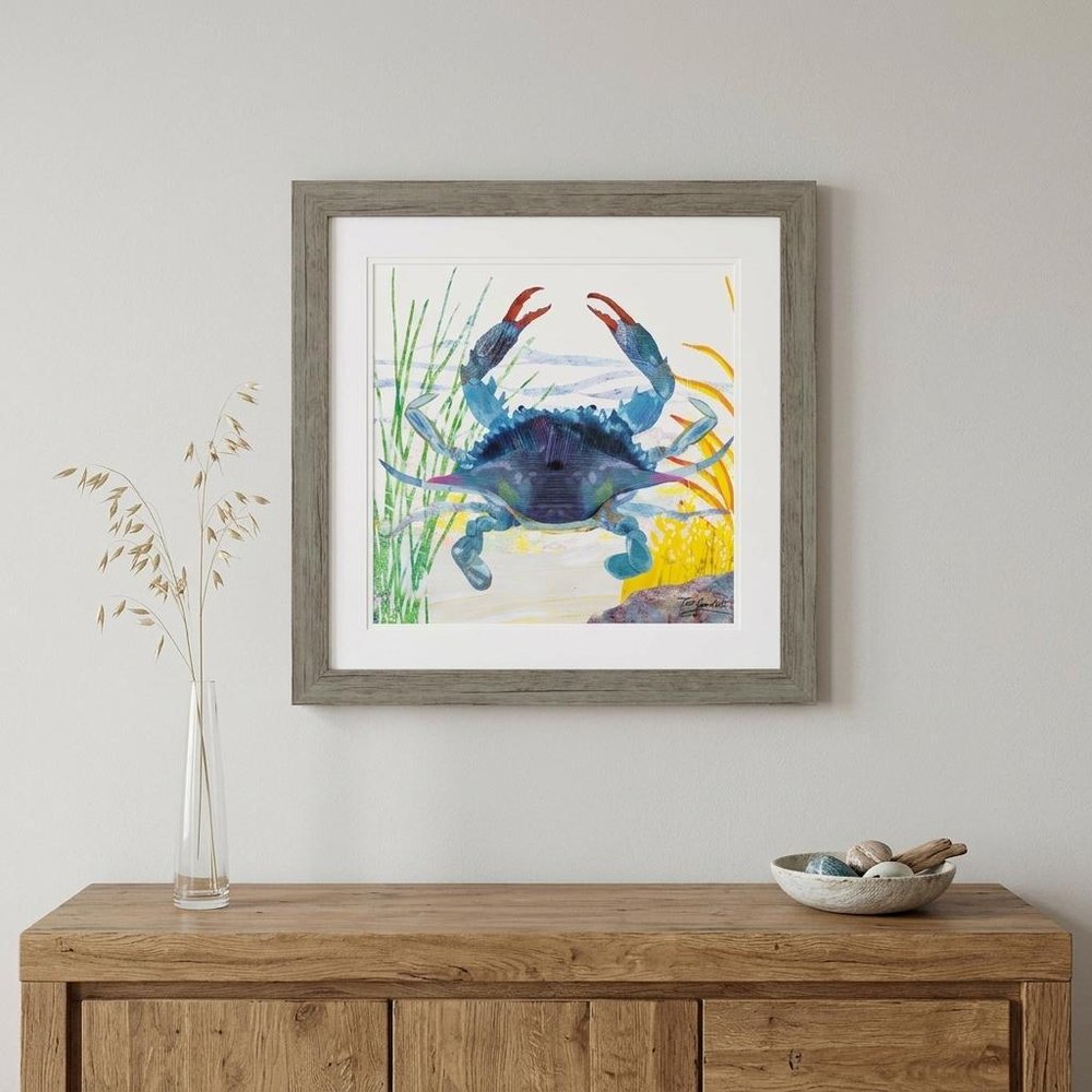23" X 23" Woodtoned Frame Sea Creature Crab — view 6