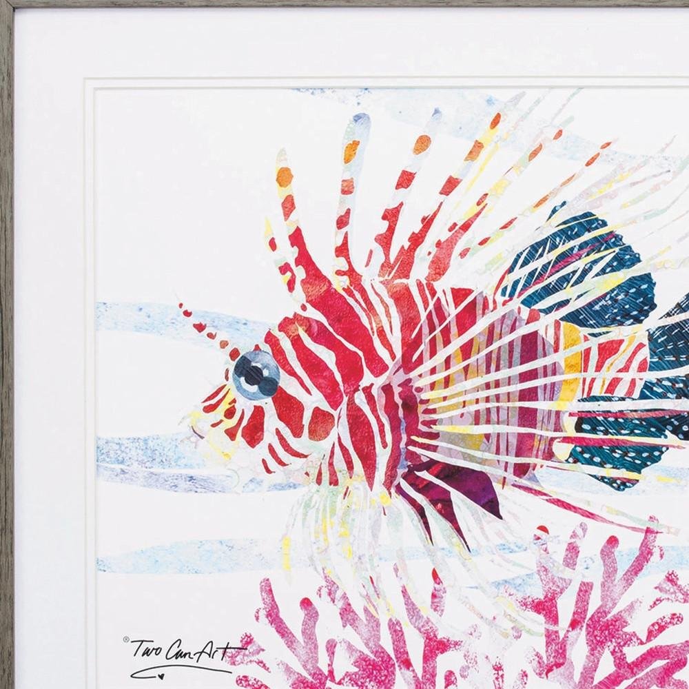 23" X 23" Sea Creature Fish Brown Square Framed Art — view 5