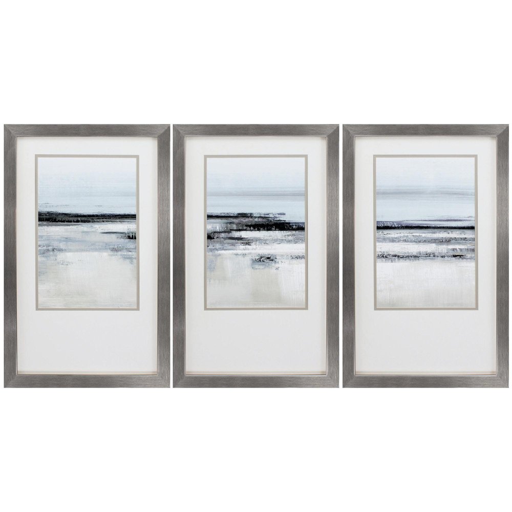 21" X 34" Silver Frame Landform I (Set Of 3) — view 1