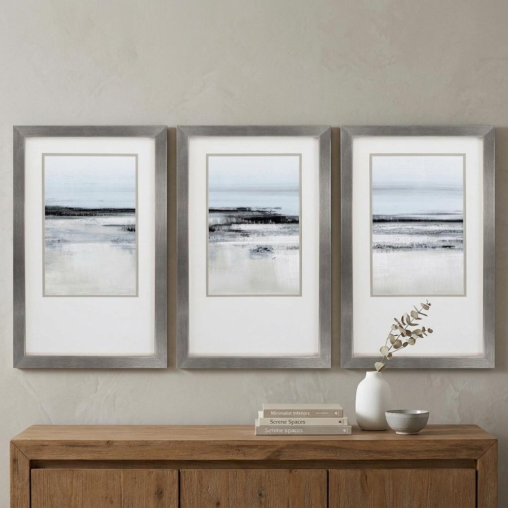 21" X 34" Silver Frame Landform I (Set Of 3) — view 4