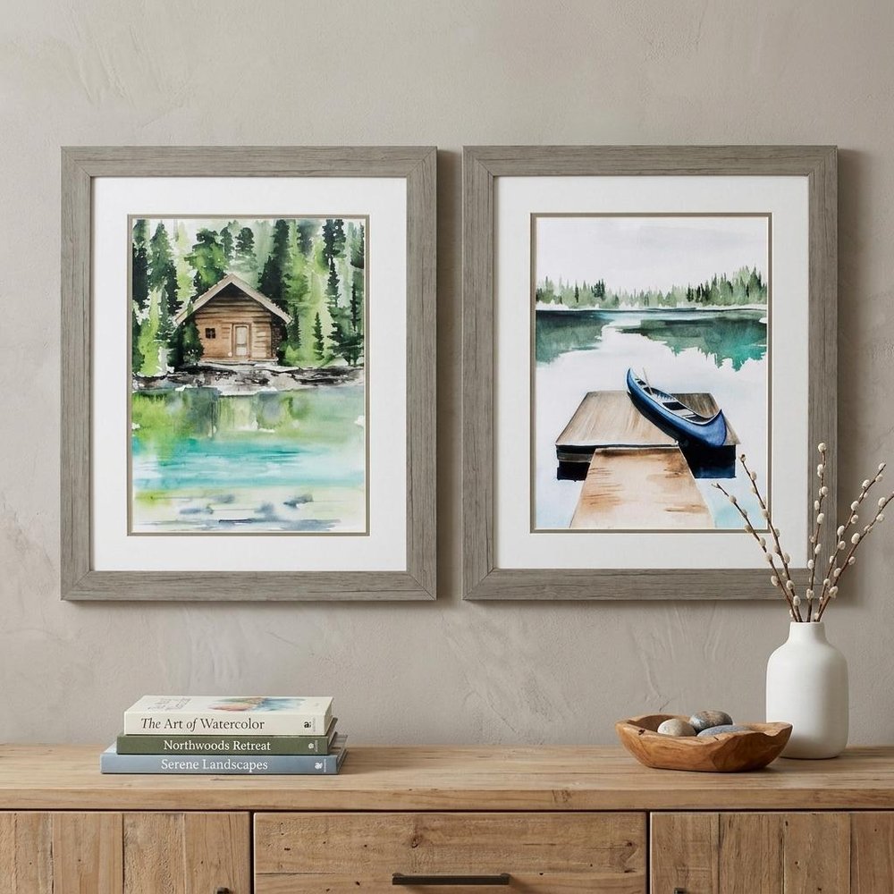 19" X 23" Woodtoned Frame Lake Views (Set Of 2) — view 4