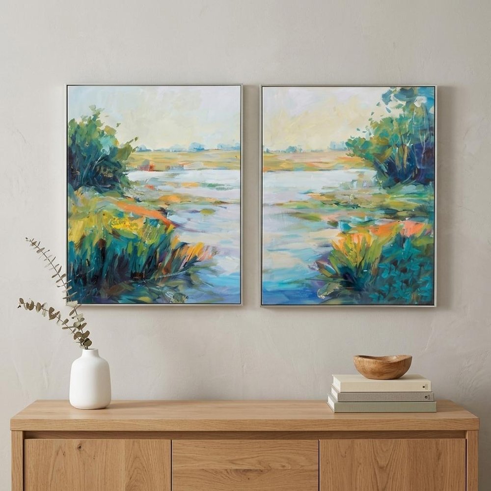 24" X 30" Ligth Wood Toned Frame Marsh Colors (Set Of 2) — view 4