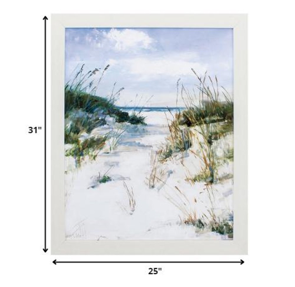 31" X 25" White Ocean Dunes Framed Wall Decor — view 2