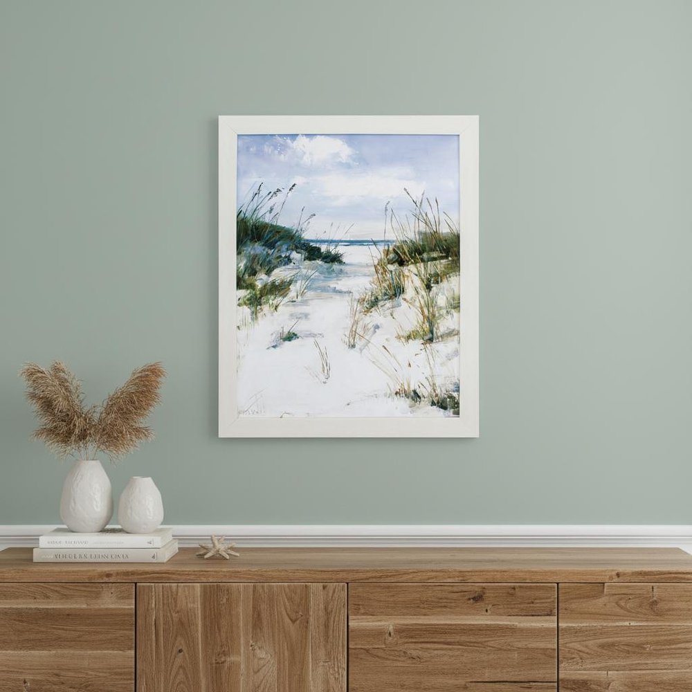 31" X 25" White Ocean Dunes Framed Wall Decor — view 6
