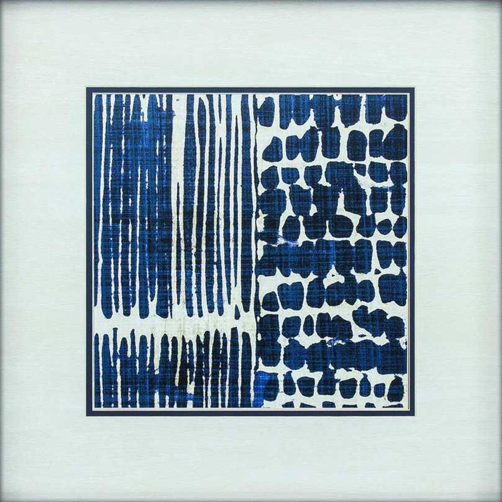 21" X 21" Silver Frame Indigo Batik Set Of 4 — view 4
