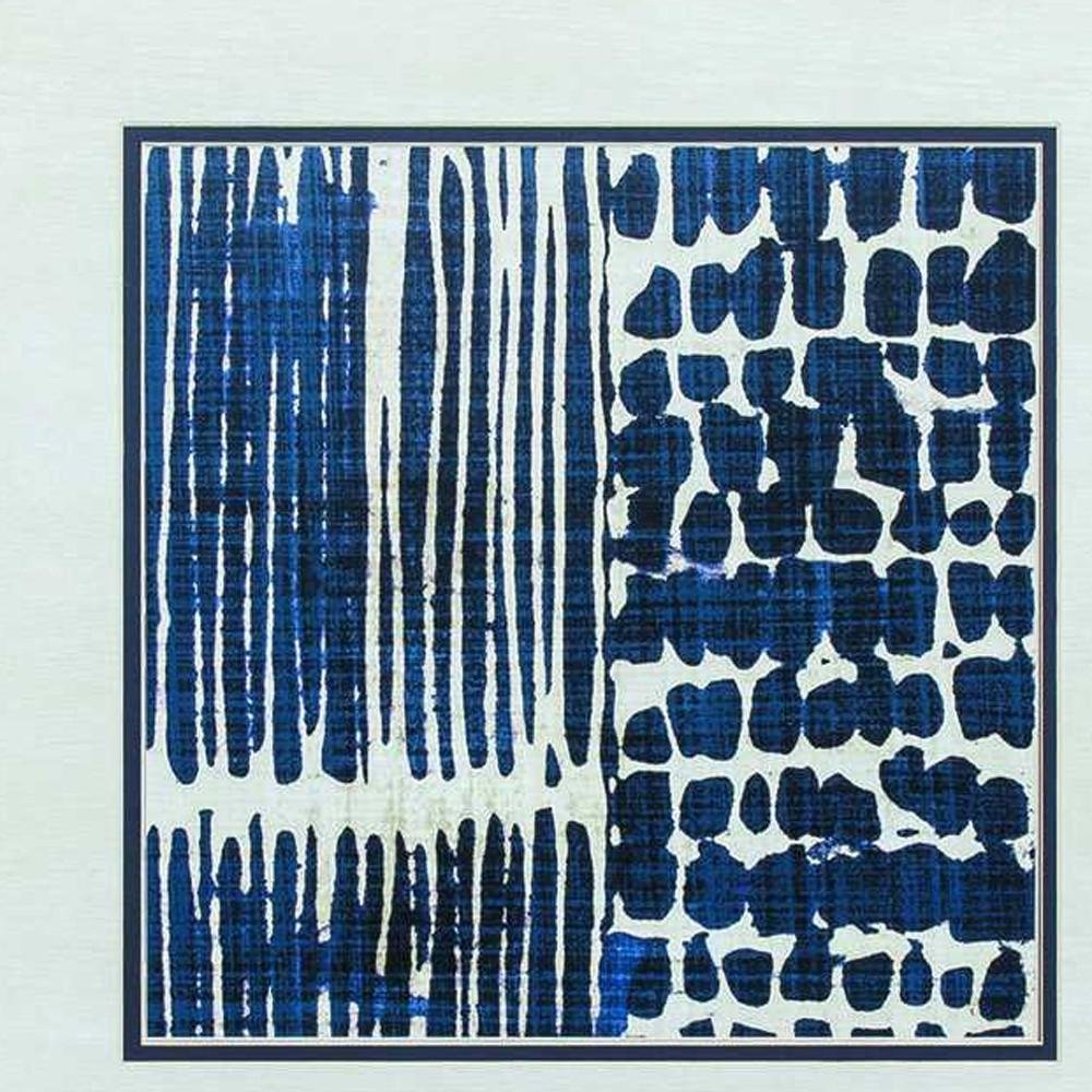 21" X 21" Silver Frame Indigo Batik Set Of 4 — view 5