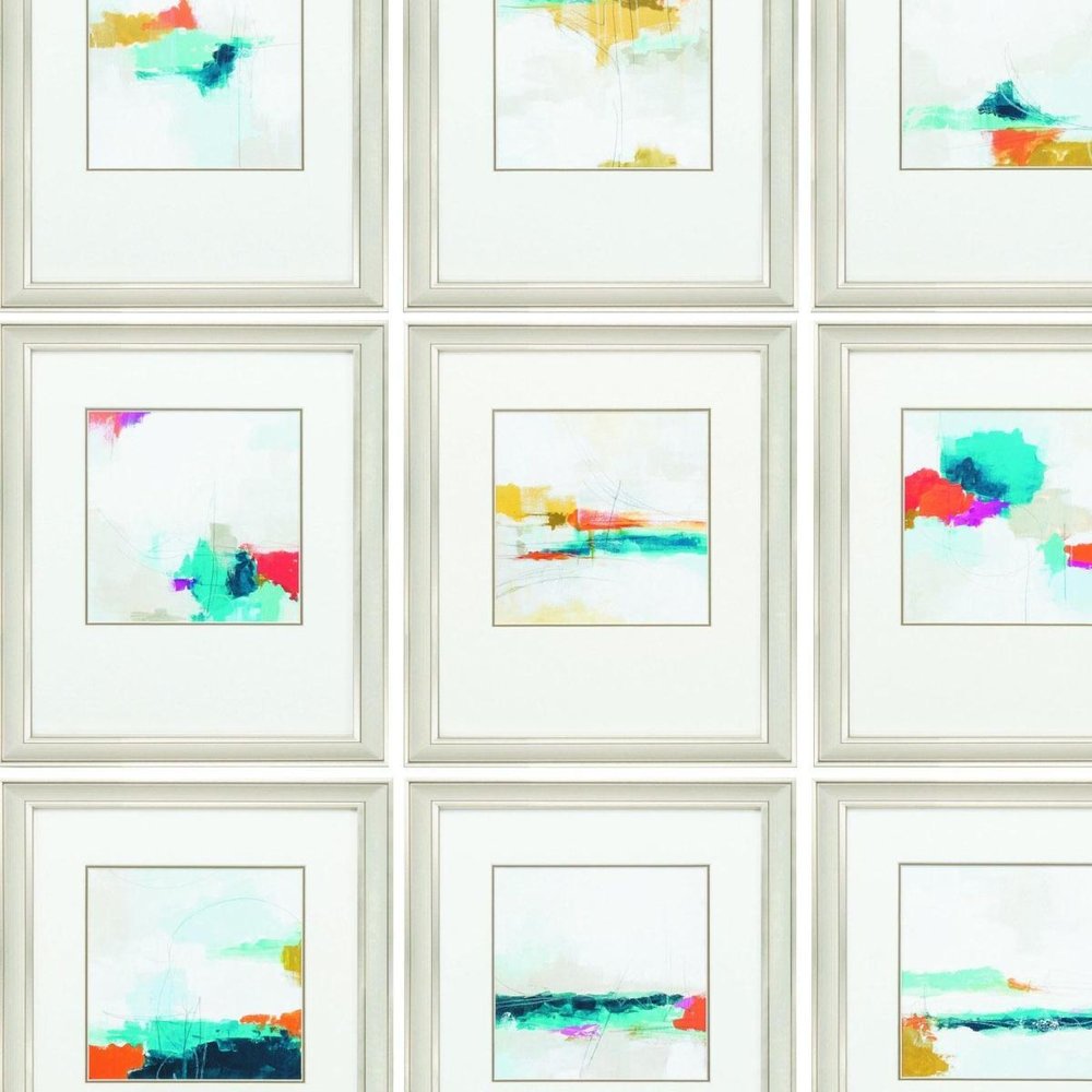 Set of Nine Champagne Polystyrene Framed Art — view 3