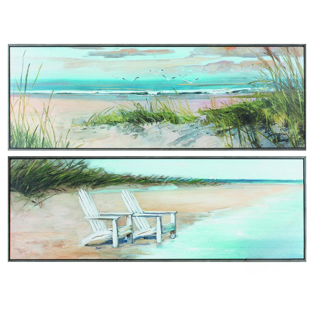 36" X 12" Woodtoned Frame Wind Water (Set Of 2) — view 1