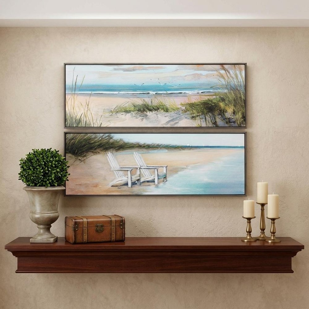 36" X 12" Woodtoned Frame Wind Water (Set Of 2) — view 6