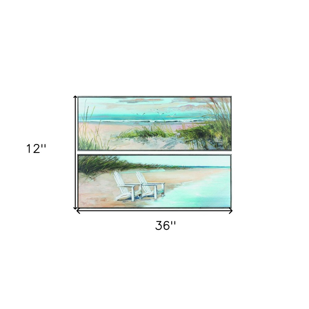 36" X 12" Woodtoned Frame Wind Water (Set Of 2) — view 3