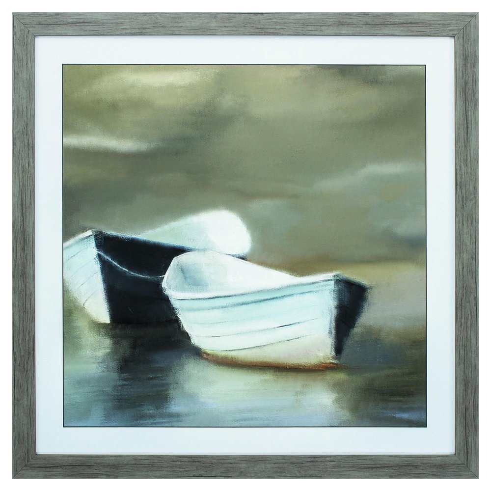 30" X 30" Woodtoned Frame Boat Friends — view 1