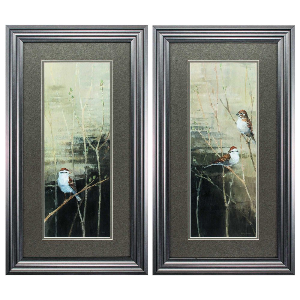15" X 27" Gunmetal Gray Frame Sparrows Dusk (Set Of 2) — view 1