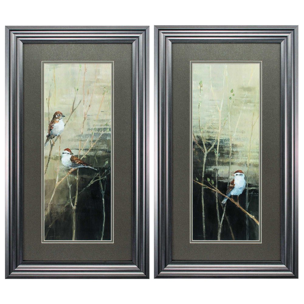 15" X 27" Gunmetal Gray Frame Sparrows Dusk (Set Of 2) — view 3