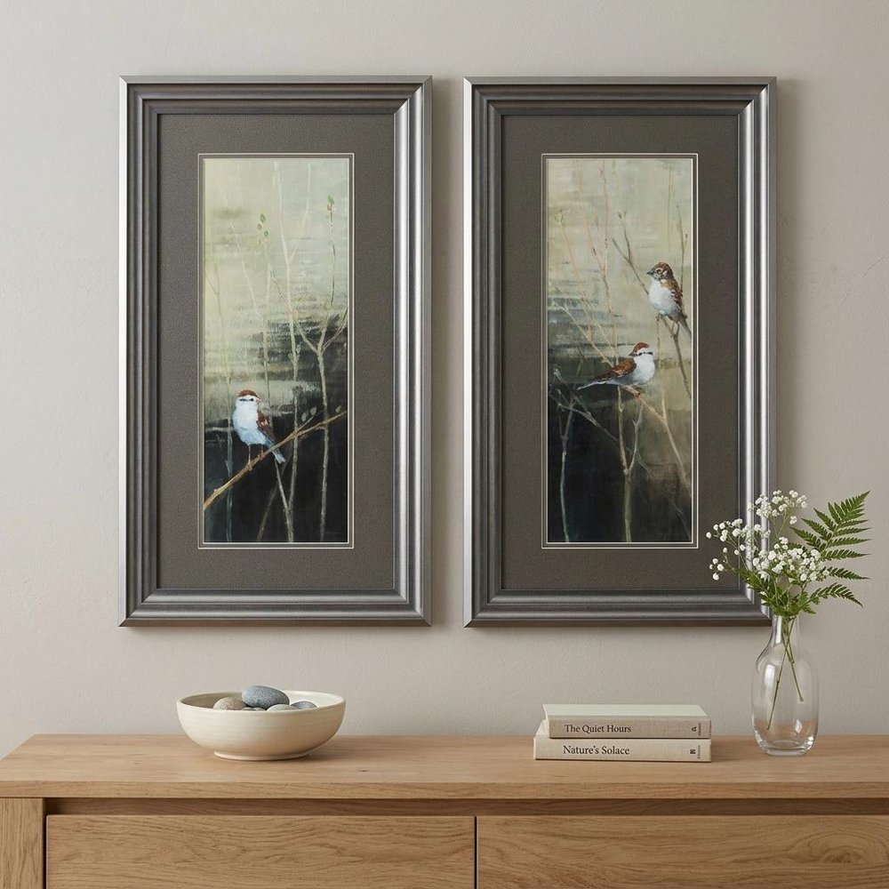 15" X 27" Gunmetal Gray Frame Sparrows Dusk (Set Of 2) — view 6