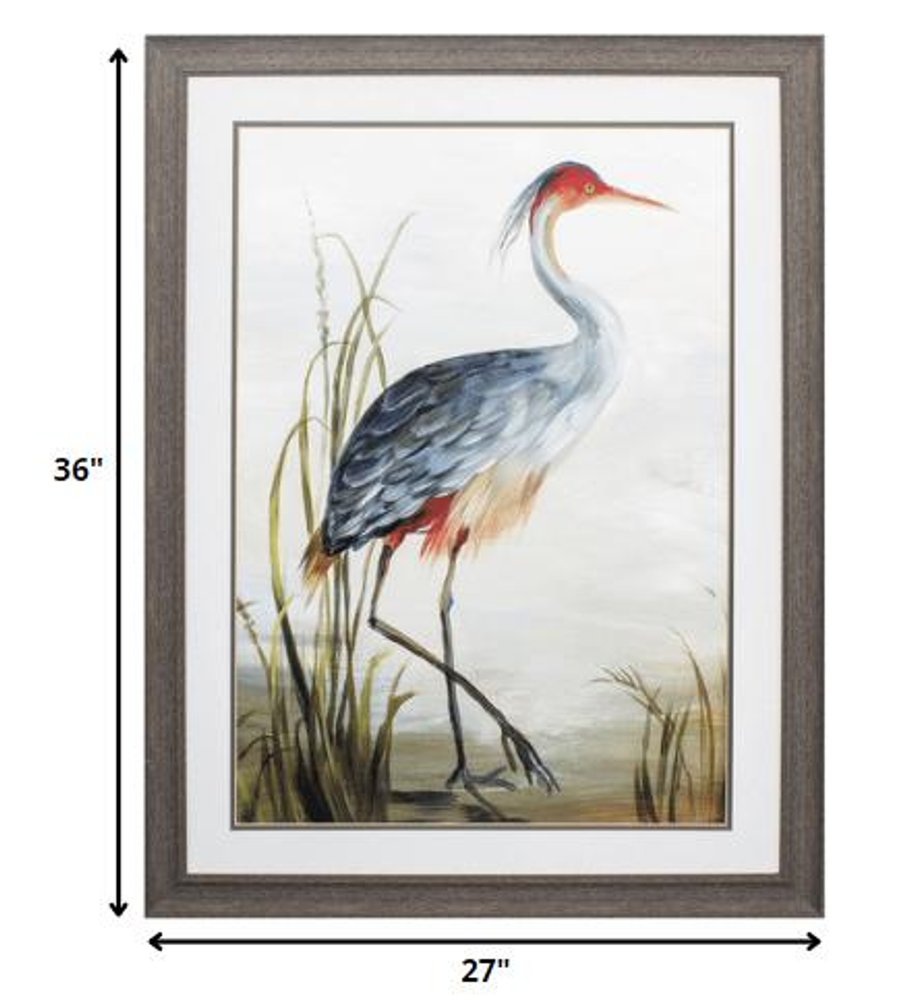 36" X 27" Brown Heron Framed Art — view 2