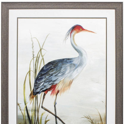 36" X 27" Brown Heron Framed Art