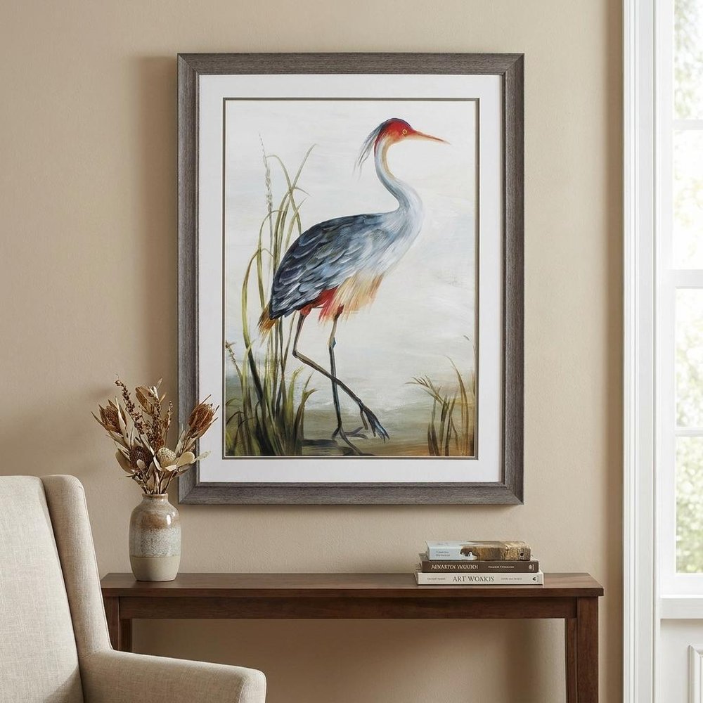36" X 27" Brown Heron Framed Art — view 6