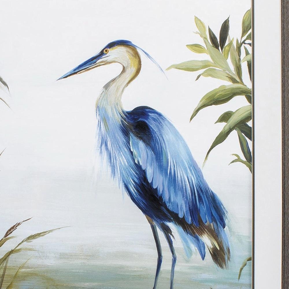 Blue Heron 36" X 27" Brown Bird Framed Art — view 5
