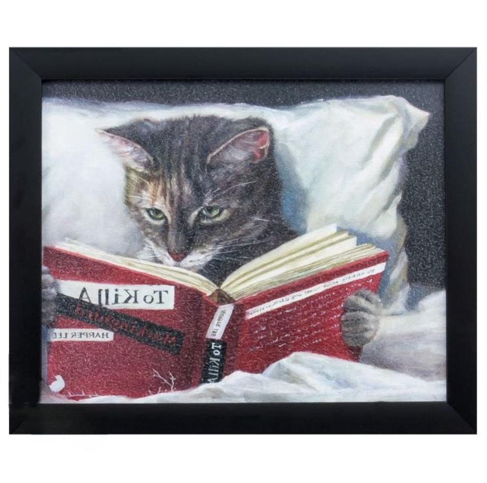 9" X 11" Kitty Cat To Kill A Mockingbird Black Acrylic Framed Art — view 3