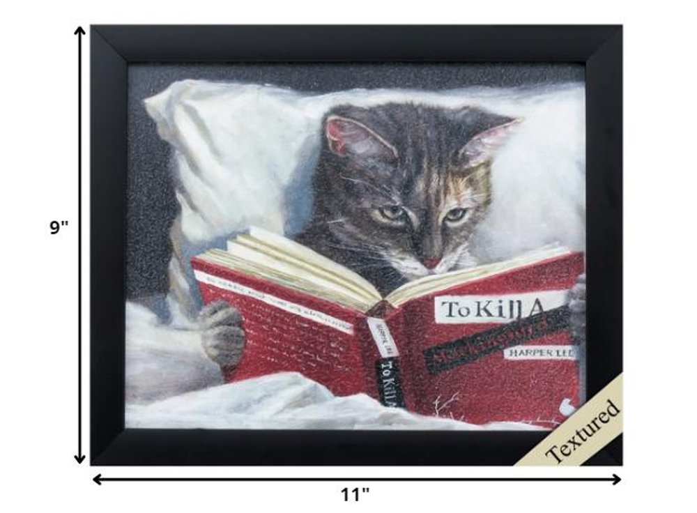 9" X 11" Kitty Cat To Kill A Mockingbird Black Acrylic Framed Art — view 1