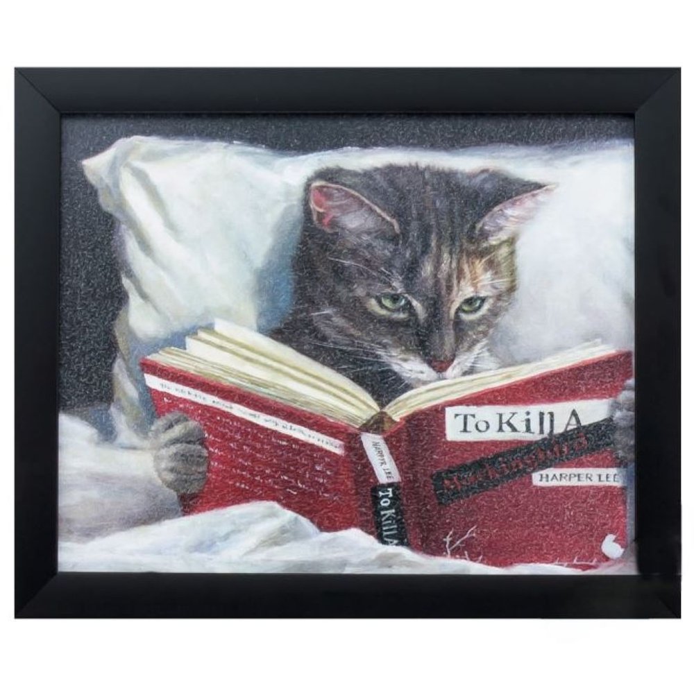 9" X 11" Kitty Cat To Kill A Mockingbird Black Acrylic Framed Art — view 2