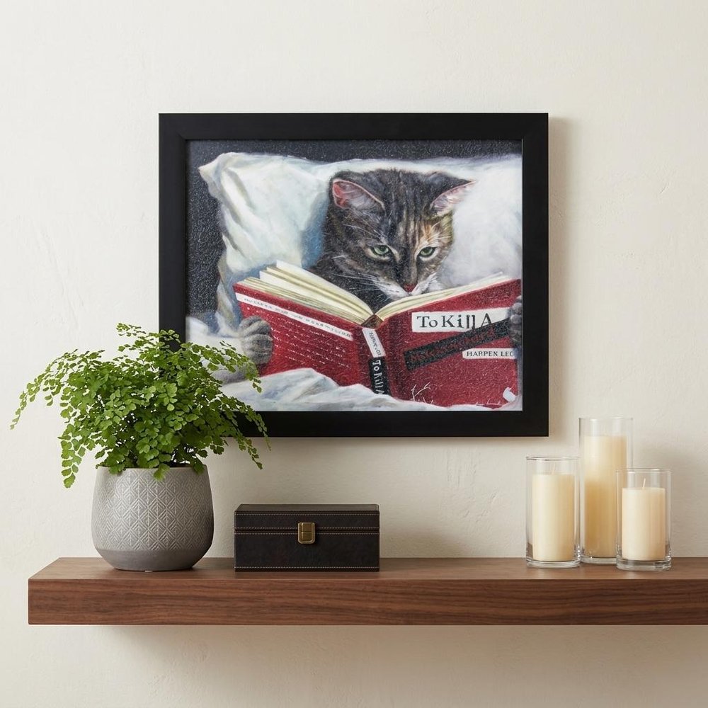 9" X 11" Kitty Cat To Kill A Mockingbird Black Acrylic Framed Art — view 4