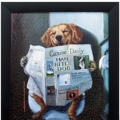 11" X 9" Black Dog Acrylic Framed Art