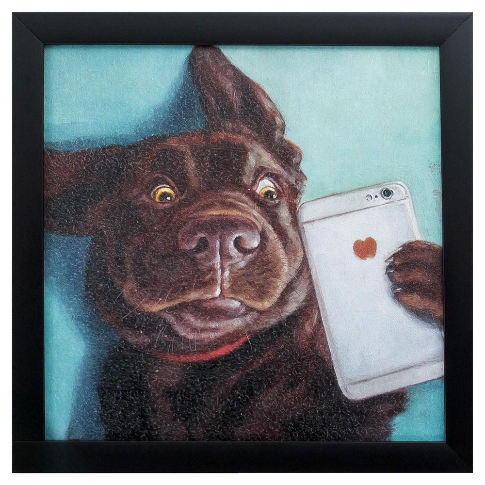 11" X 11" Black Frame Dog Selfie — view 3