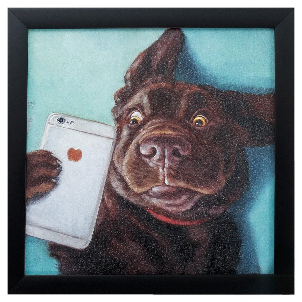 11" X 11" Black Frame Dog Selfie — view 1