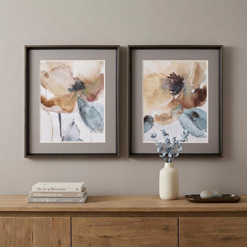 23" X 27" Brushed Silver Frame Watercolor Poppy (Set Of 2) — view 4