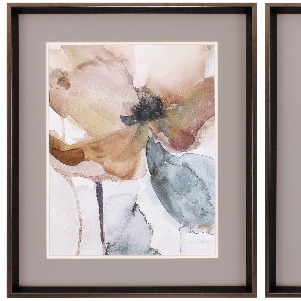 23" X 27" Brushed Silver Frame Watercolor Poppy (Set Of 2) — view 3