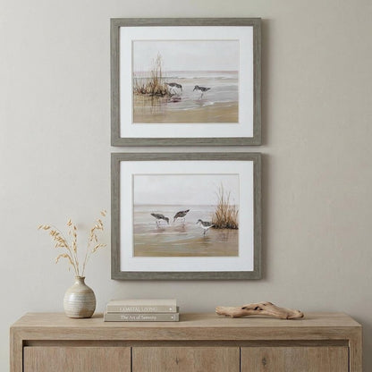 28" X 24" Woodtoned Frame Early Risers (Set Of 2)