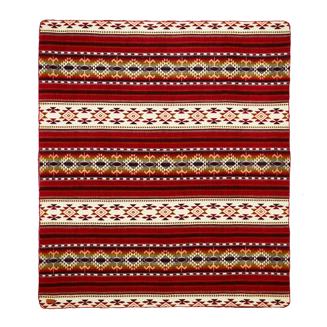 93" X 82" Red Woven Mod Acrylic Throw Blanket