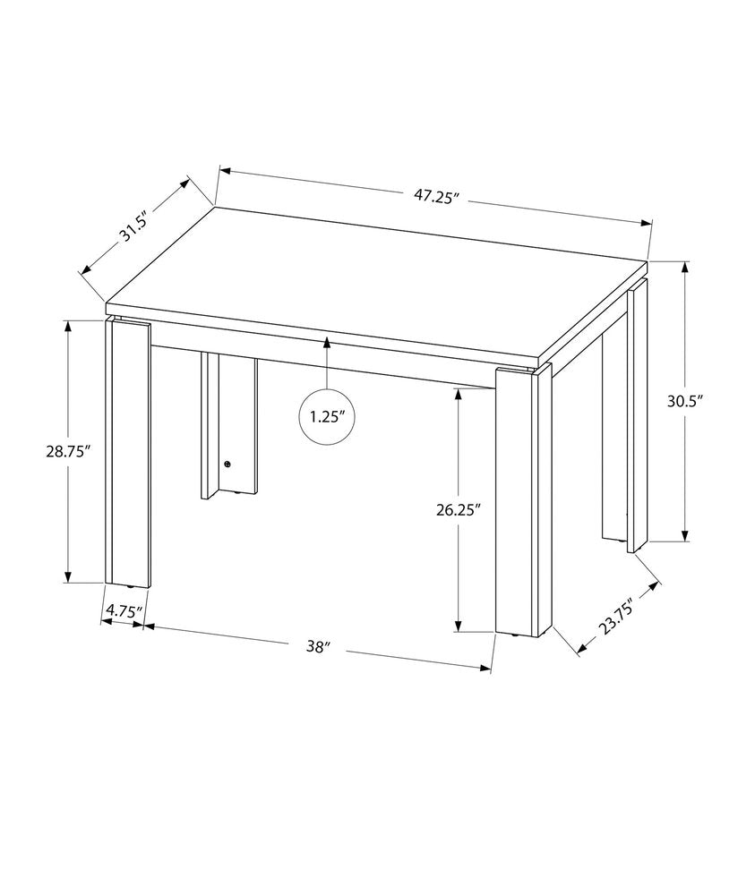 47" Gray Dining Table HomeRoots