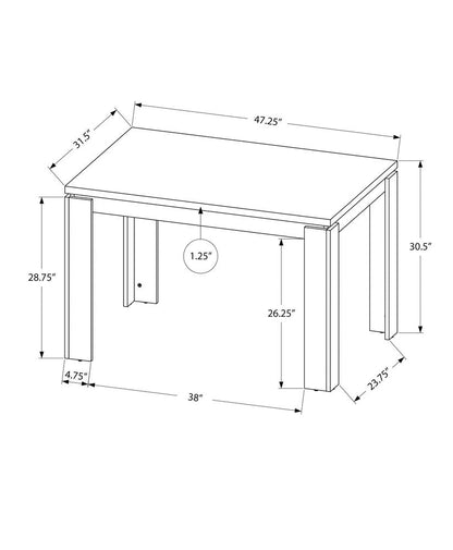 47" Gray Dining Table HomeRoots