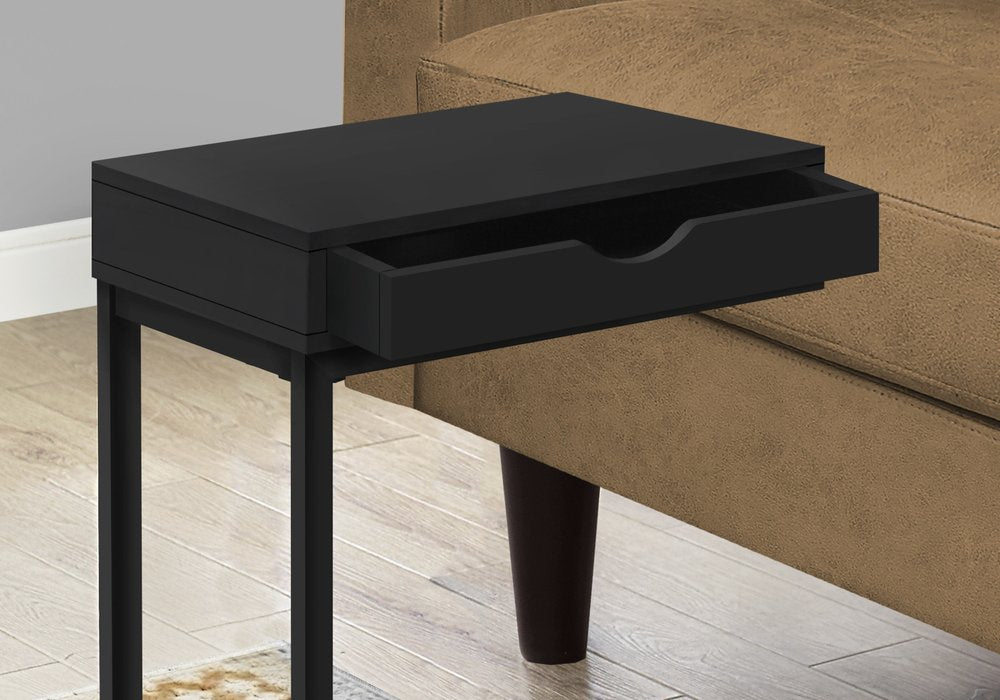 16" X 10.25" X 24.5" Black Metal With A Drawer Accent Table HomeRoots