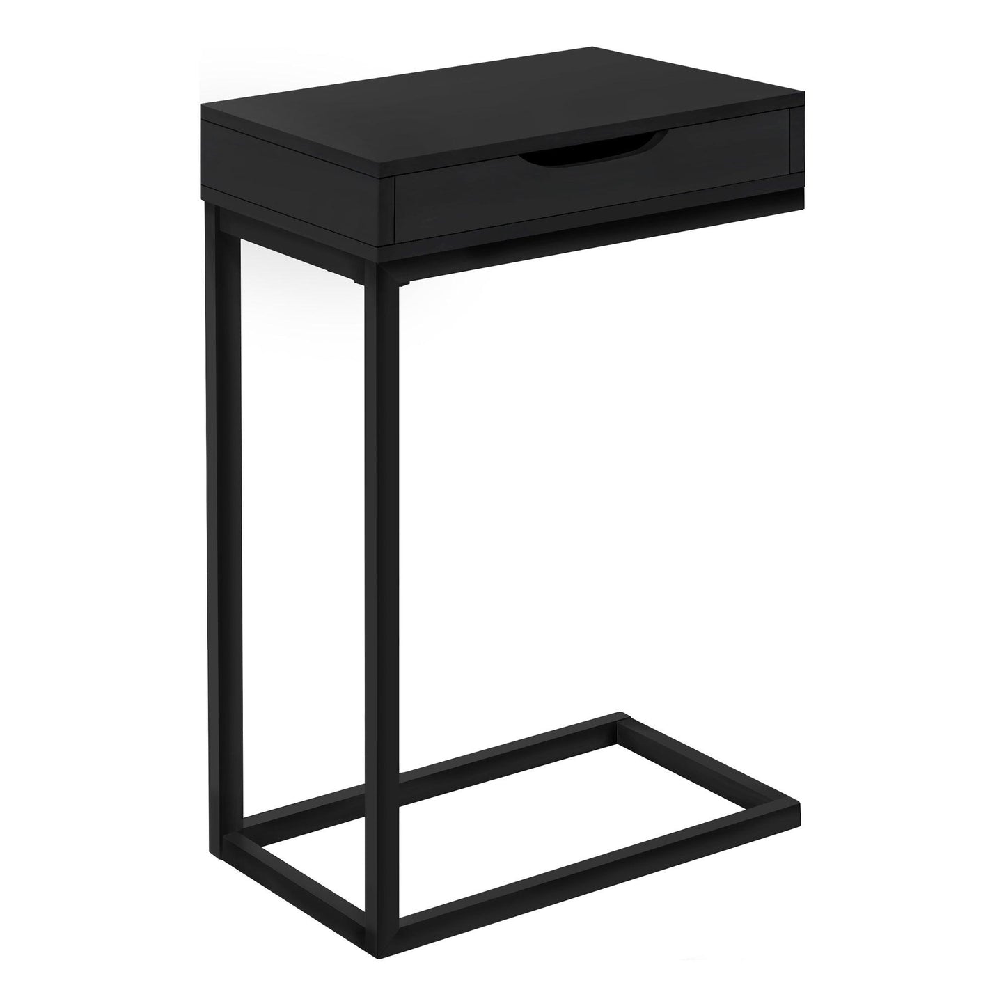 16" X 10.25" X 24.5" Black Metal With A Drawer Accent Table - FurniFindUSA