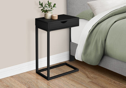 16" X 10.25" X 24.5" Black Metal With A Drawer Accent Table HomeRoots
