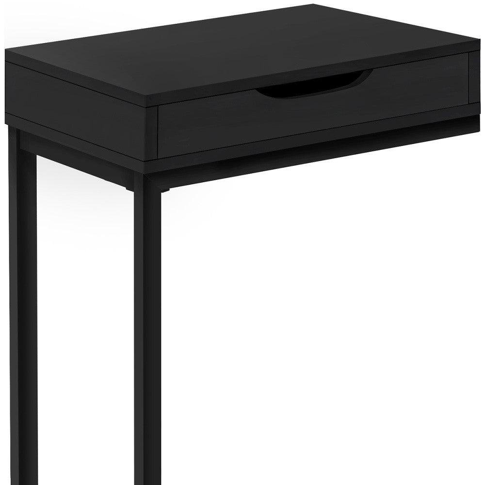 16" X 10.25" X 24.5" Black Metal With A Drawer Accent Table - FurniFindUSA