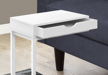 16" X 10.25" X 24.5" White Metal With A Drawer Accent Table HomeRoots