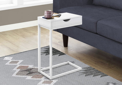 16" X 10.25" X 24.5" White Metal With A Drawer Accent Table HomeRoots