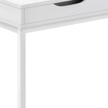 16" X 10.25" X 24.5" White Metal With A Drawer Accent Table HomeRoots