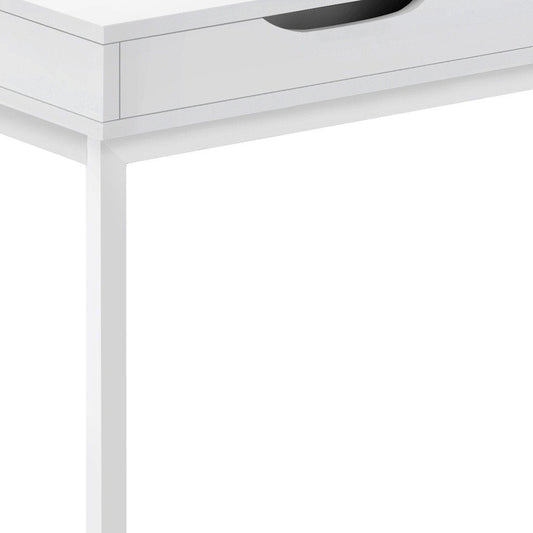 16" X 10.25" X 24.5" White Metal With A Drawer Accent Table HomeRoots