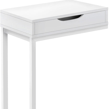 16" X 10.25" X 24.5" White Metal With A Drawer Accent Table HomeRoots