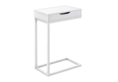 16" X 10.25" X 24.5" White Metal With A Drawer Accent Table HomeRoots
